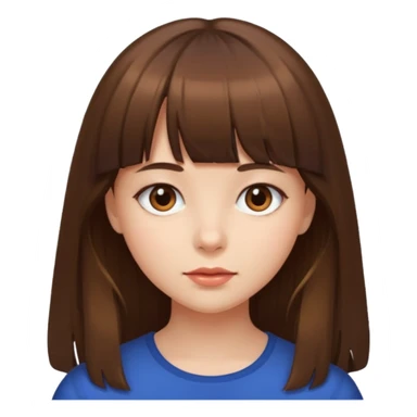 eu quero uma menina de franja e cabelo comprido cabelo castanho  sticker