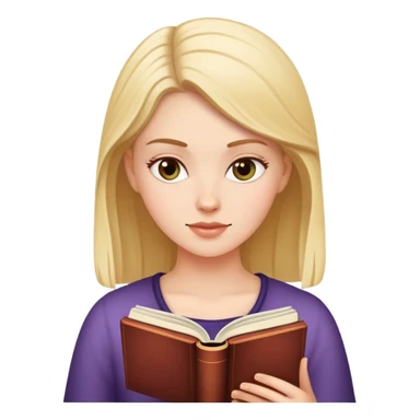 white girl reading a book sticker