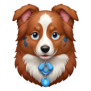 Red Australian shepherd blue eyes sticker