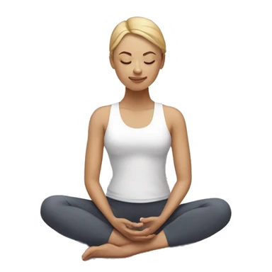 one white woman sitting in yoga pose sticker