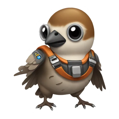 sparrow with a jetpack sticker