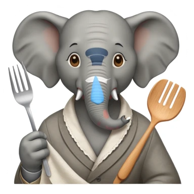 elephant at a restaurant table sticker