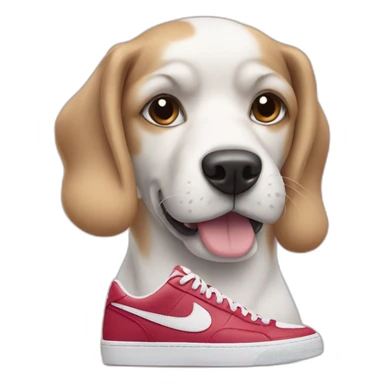 Dog wearing Nike sneakers sticker