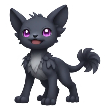 Cute cool fantasy dark-themed animal hybrid Fakemon full body sticker