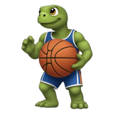 Tortue qui joue du basket sticker