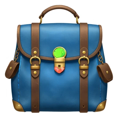 blue coins inside a leather bag  sticker