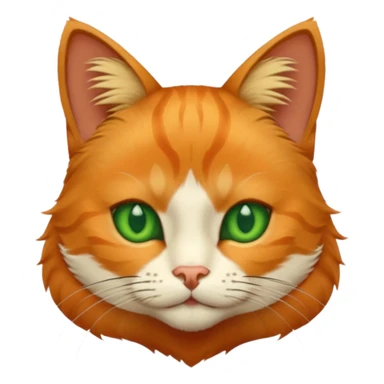cat head, orange, stylish. green eyes sticker