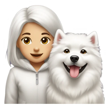 Samoyed and baby gorl sticker