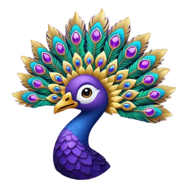 pluma de pavo real morada sticker