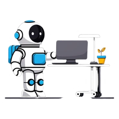 furniture store robot assistant sticker