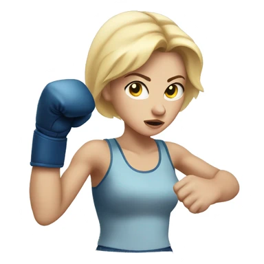 White woman boxer throwing a punch sticker
