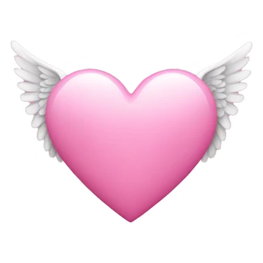Pink heart with angel wings sticker