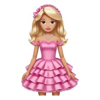 barbie girl dress color sticker