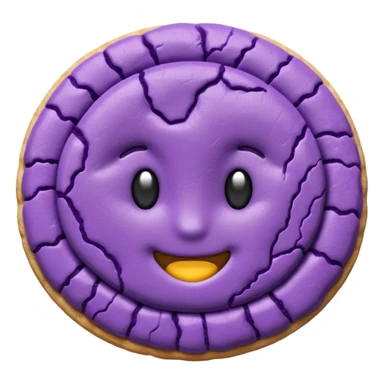 purple ube crinkle cookie, simplified, clear, emoji-like sticker