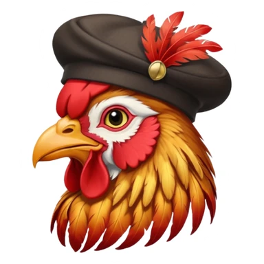 rooster wearing beret sticker