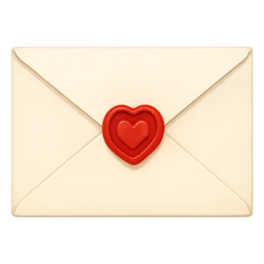 envelope with a heart seal, no background sticker