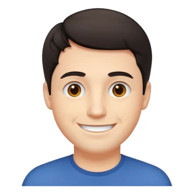 White sexy man emoji with short dark hair sticker