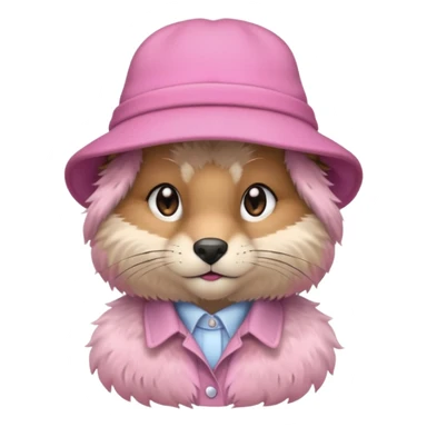 animal with pink hat and shirt sticker