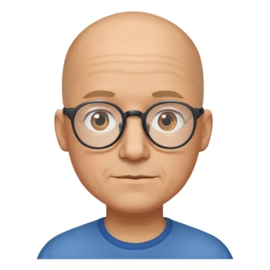 Bald man glasses chin puff 40 sticker