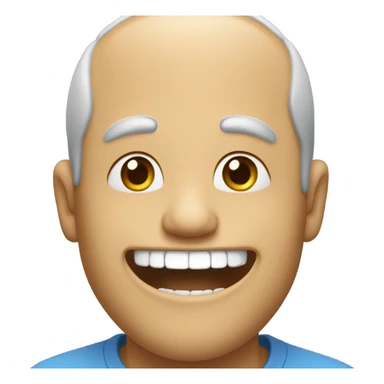 Absurdly happy man smiling with teeth sticker