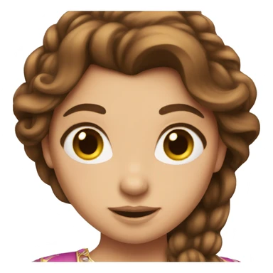 brown hair princess sticker