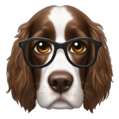 Springer spaniel and long hair woman with glasses  sticker