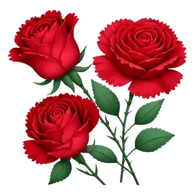 carnation and rose sticker