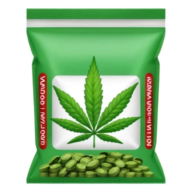 Weed pound baggie with the name Dolla Den and a logo sticker