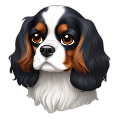 tricolor king charles cavalier spaniel sticker