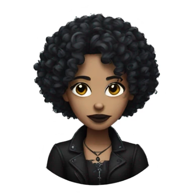 Goth woman with curly hair sticker