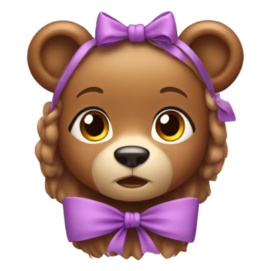Female bear with a bow sticker