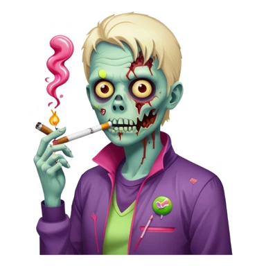 zombie in nike sports suite smoking candies sticker