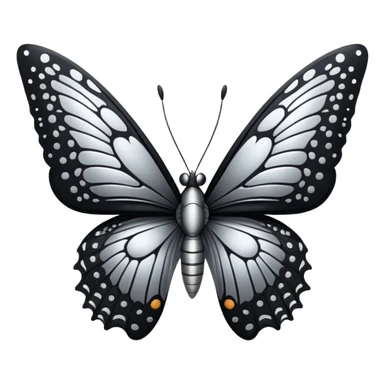butterfly black and silver sticker