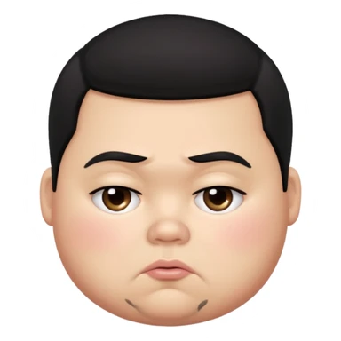 a fat pretty bratz boy with black hair looking sad sticker