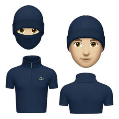 white boy lacoste balaclava with lacoste sticker