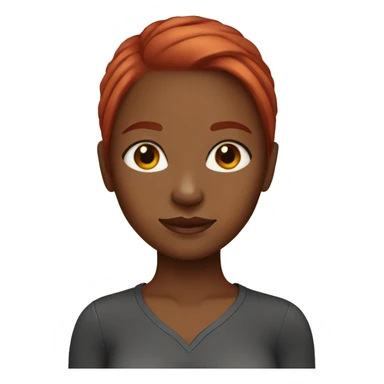 Brown skin girl red hair sticker