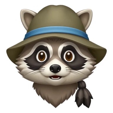 Aggressive Raccoon bandit with Bernie hat sticker