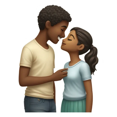 girl and boy kissing sticker