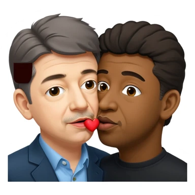 jean luc melenchon qui fait un bisous sur la bouche a une personne noir sticker