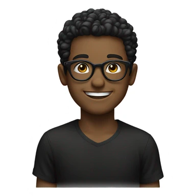 grinning boys in black shirts wearing black retro eyeglasses  sticker