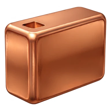 copper ingot, shiny metallic look, minimal details sticker