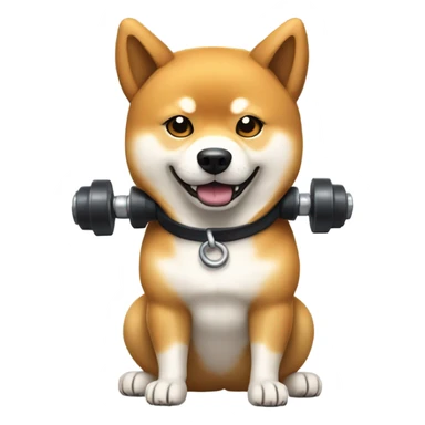 Shiba Inu lifting weights sticker