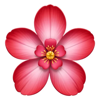 red 5-petal sakura sticker