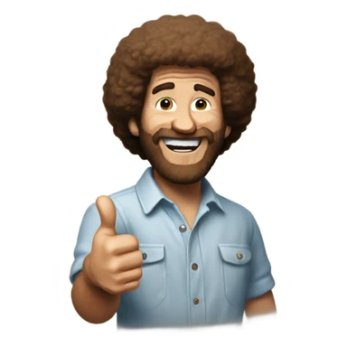 bob ross with thumbs up sticker