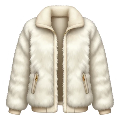 Realistic ivory faux fur jacket sticker