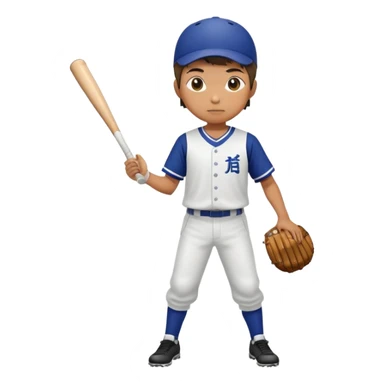 Japanese high school boy in gym uniform playing baseball sticker