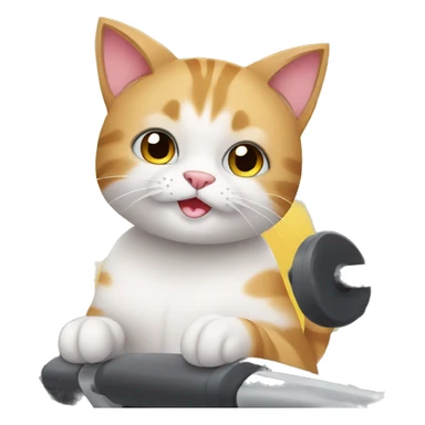 cat at the gym sticker