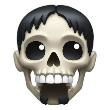 Skull with black hair akira head sticker