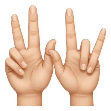 Fais-moi demain coller les unes à côté des autres. La première main gauche le pouce, l’index, majeur sont levé alors que l’annulaire et auriculaire sont repliés. Reproduit la même chose pour la main droite. sticker