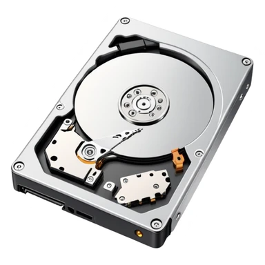 hard drive storage disk with metal case and connector ports sticker
